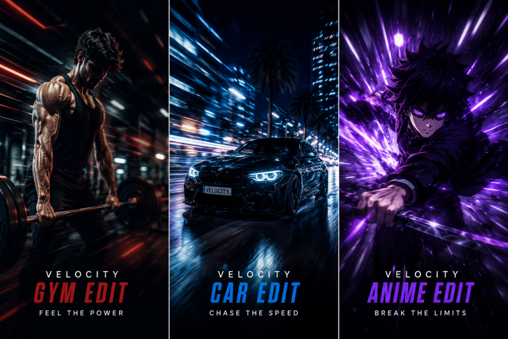 Best clip ideas for velocity CapCut template gym car anime