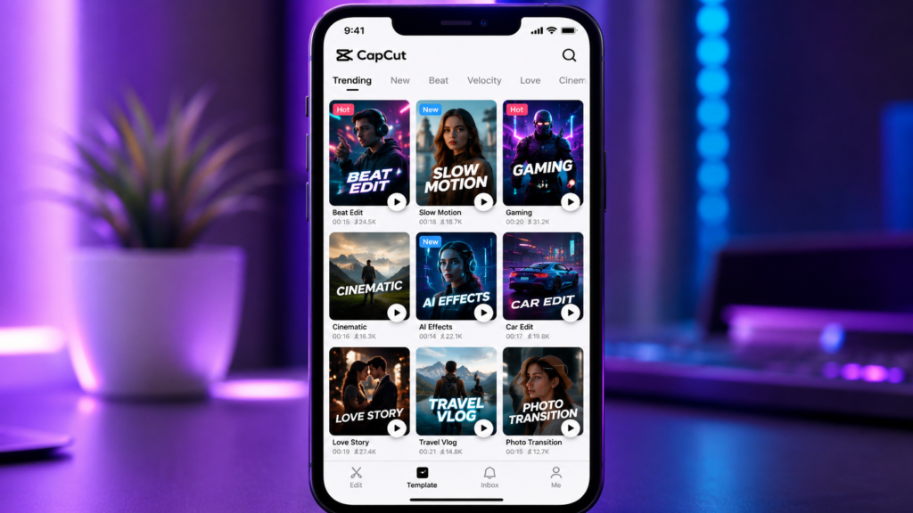 Popular TikTok CapCut template categories
