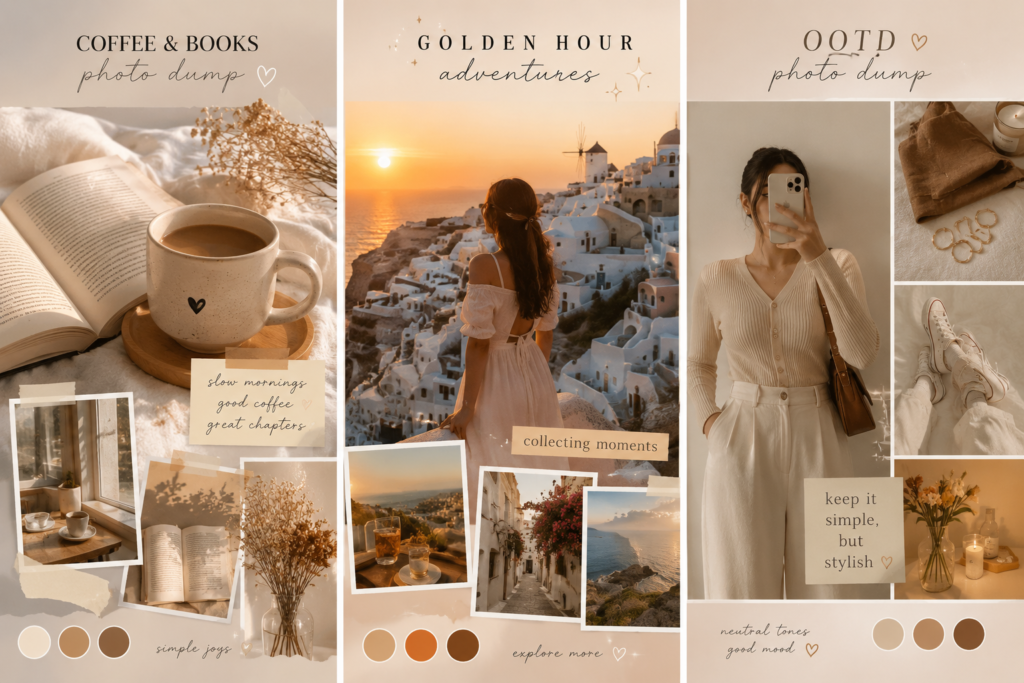 Best aesthetic edit ideas CapCut template photo dump travel outfit